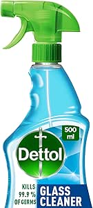 Dettol Sparkling Shine Glass Cleaner, helps remove Greasy Residues, Trigger Spray Bottle, 500ml