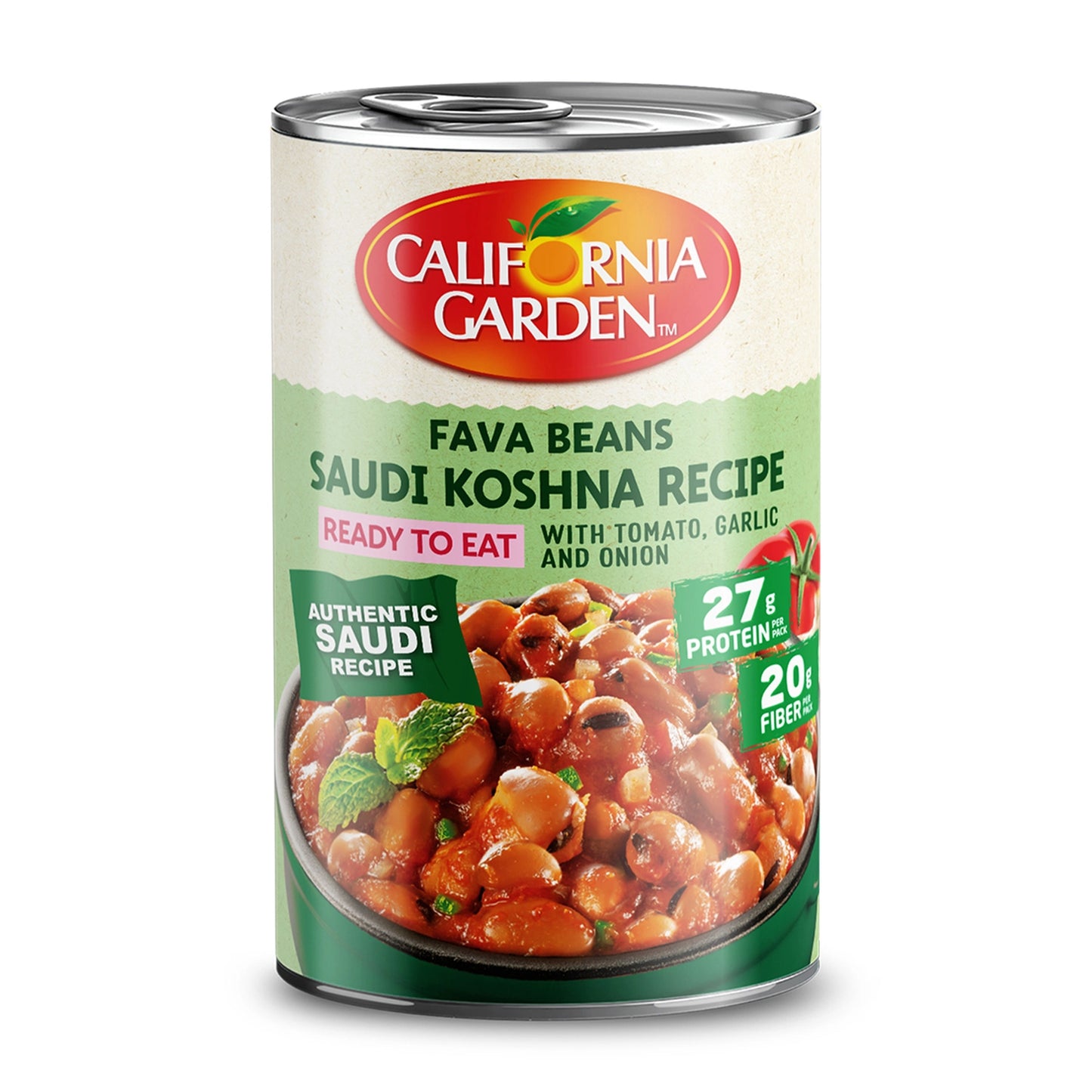 California Garden Canned Fava Beans Saudi Koshna Recipe 450g